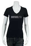 Women's Black Brooklyn V-Neck Shirt Large - Created using popular Brooklyn neighborhoods