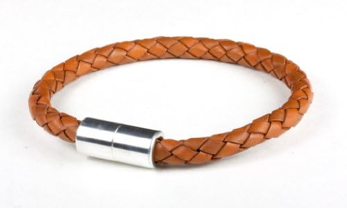 Suki PRO Braided Leather Magnet Therapy Bracelet - 6mm (1/4") Saddle with Magnetic Clasp, 6-1/2" Inside Circumference
