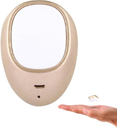 POLEND New 2016 The Smallest Music Phone Calls Hands-free Stereo Mini Bluetooth 4.0 Headset Earphone Earpiece Earbuds Headphones for for Apple iPhone, Samsung, LG, PC Laptop (Golden)