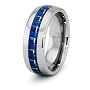 8mm Tungsten Carbide Ring with Blue Carbon Fiber Inlay (Sizes 8-13)