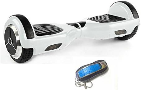 Intelligent Two Wheel Self Balancing Electric Scooter Unicycle Sport Drifting Board Skateboard for Adult with Key Remote LED Light (White)