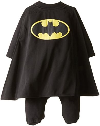 Warner Brothers Baby-Boys Newborn Batman Coverall with Cape, Black, 0-3 Months