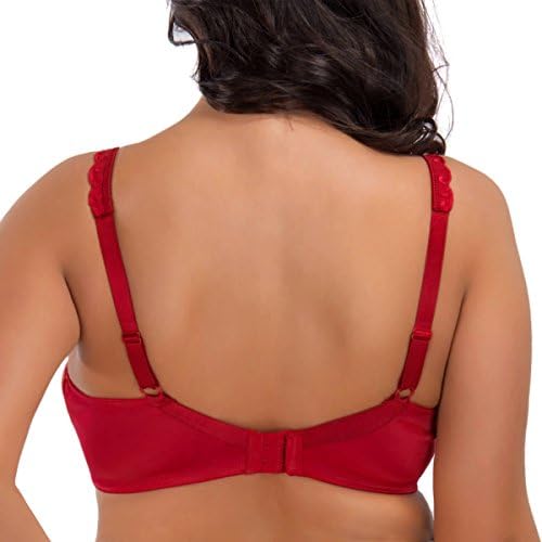 La isla Women's Full Coverage Elegant Embroidered Minimizer Bra Red 40C