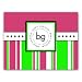 Striped Stampable Notecards in Pink and Green - Set of 10 by PSA Essentials
