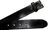BLT1 Black Genuine Leather Belt with Snaps for Buckle Any Size 30-42