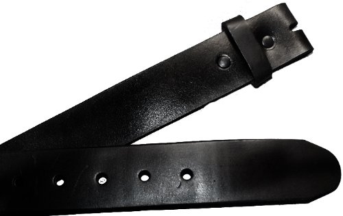 BLT1 Black Genuine Leather Belt with Snaps for Buckle Any Size 30-42