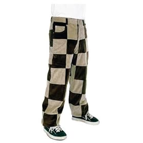 Corduroy Patchwork Pant - Brown/Tan