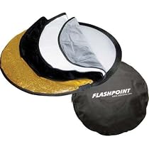Flashpoint 32" 5-in-1 Collapsible Disc Reflector, Translucent, White, Black, Silver & Soft Gold.