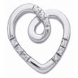 14Kt White Gold Imaginative Diamond Heart Pendant