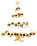 White Enamel Christmas Tree Pin w/ Multi-Color Crystal Accent by Margot Townsend