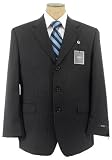 Alfani Mens AF Single Breasted 3 Button Black Pinstripe Wool Suit - Size 44L
