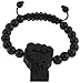GWOOD Power Fist Good Wood 10mm Wide Bead Pendant Replica Bracelet(BLACK)