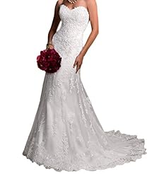 Mermaid Sweetheart Lace-Up Wedding Dress 