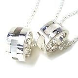 シルバー925*SILVER 925ブラックシェル＆ホワイトシェルリングトップペアネックレスの画像