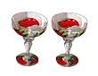 ArtisanStreet's Red Chili Margarita Glasses. Set of 2 Hand Painted, Made to Order, Signed