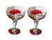 ArtisanStreet's Red Chili Margarita Glasses. Set of 2 Hand Painted, Made to Order, Signed