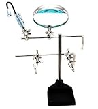  : Extra-Large Helping Hand Stand with 5-Diopter Magnifier and Flex-Neck LED Light - Soldering, Electronics