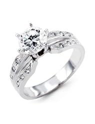 New 14k White Gold Cz Ladies Wedding Engagement Ring by 