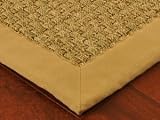 Harbor Basketweave Seagrass Rug 4x6 - Sage/Khaki, Cotton Binding - 4 Sizes Available