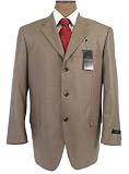 Joseph Abboud Mens Single Breasted 3 Button Solid Tan Silk Wool Suit - Size 40R
