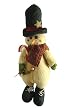 10.5" Country Heritage Plush Snowman in Top Hat Christmas Ornament