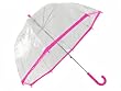 Rosafarbener Damen Stockschirm Transparent