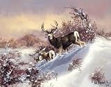 TIN SIGN NOSTALGIC ~ BLAYLOCK DEER IN WINTER ON BUTTON CREEK