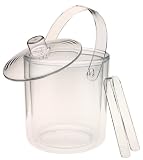 US Acrylic Round Double Layer Insulated Ice Bucket with Tongs