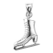 14kt White Gold Ice Skating Boots Charm Pendant