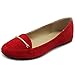 Ollio Women's Shoe Light Comfort Faux Suede Gold Band Ballet Flats