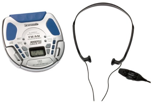 Panasonic SLSW869V Shockwave Portable CD Player with Radio (Silver & Blue) On Sale