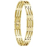 Stainless Steel Gold Tone Men's Invicta Elements Link Bracelet