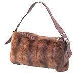 Embassy Faux Fox Fur Handbag w/ Genuine Leather Trim