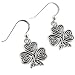 St. Patrick's Irish Shamrock or 3-Leaf Clover Heart Celtic Knot Sterling Silver Hook Earrings