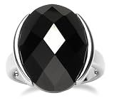 Sterling Silver Faceted Black Onyx Ring