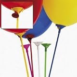 MULTICOLOR BALLOON STICKS WITH CUP (12 DOZEN) - BULK