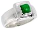Sterling Silver .75 Carat Size Princess Cut Emerald Colored CZ Ring