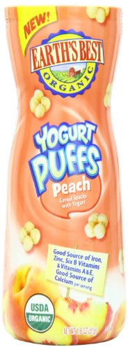 Earth's Best Organic Yogurt Puffs, Peach, 1.8 Ounce (Pack of 6)