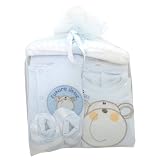 Baby Boy Embroidered Monkey Design 6 Piece Baby Gift Set (Newborn) (Blue)