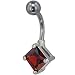 Deep Amber Princess Cut Cz Dangle B
