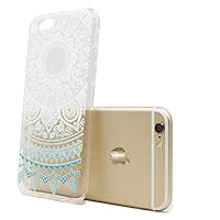 iPhone 6s Case,iPhone 6 Case, LUOLNH Totem Series Mandala flower TPU Silicone Skin Case Cover Phone Case Case Bumper for iPhone 6 6s (4.7 inch)(White Blue) by LUOLNH