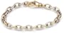 14k Yellow and White Gold Oval Link Bracelet, 7.5"
