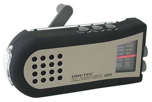 DRETEC 手回しケータイ充電ラジオ PR-306BK