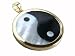 Onyx and Mother Of Pearl Large Ying-Yang Pendant, 14k Gold