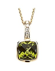 14K Yellow Gold Peridot and Diamond Necklace -- LIFETIME WARRANTY