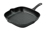 Chasseur Cast Iron 26cm Square Grill Pan Matt Black