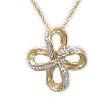10k Yellow Gold Plated Sterling Silver Diamond Cross Pendant (1/7 cttw), 18