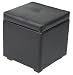 Kitchen & Housewares : Global Distinctions Faux Leather Storage Ottoman, Black