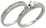 14k White Gold 2-Piece Wedding Ring Set, w/ 0.50 Carat Brilliant Cut Diamonds