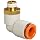SMC KQ2L-S PBT One-Touch Tube Fitting with Sealant, 90 Degree Elbow, Tube OD x NPT Male with Brass Threads